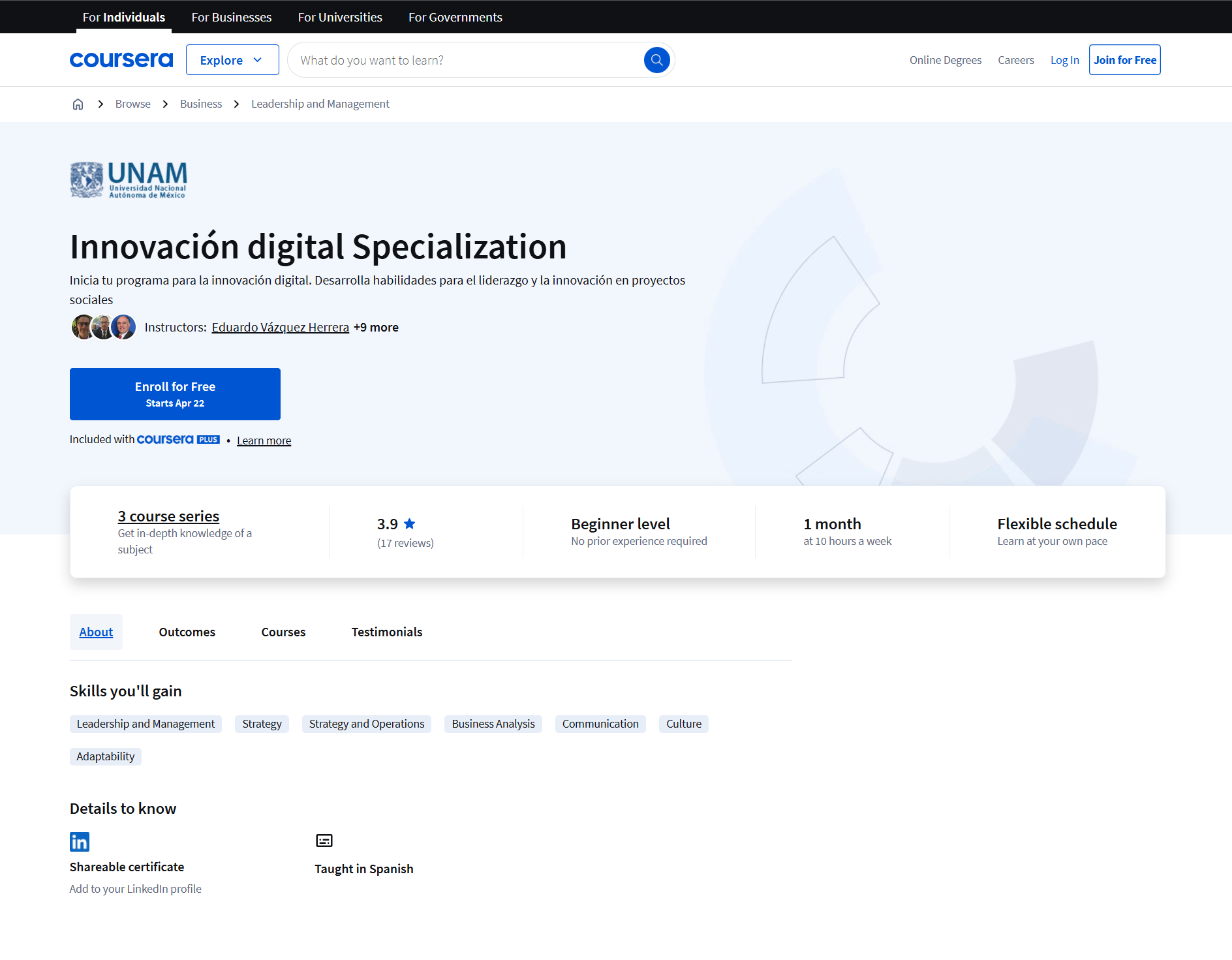 Programa especializado